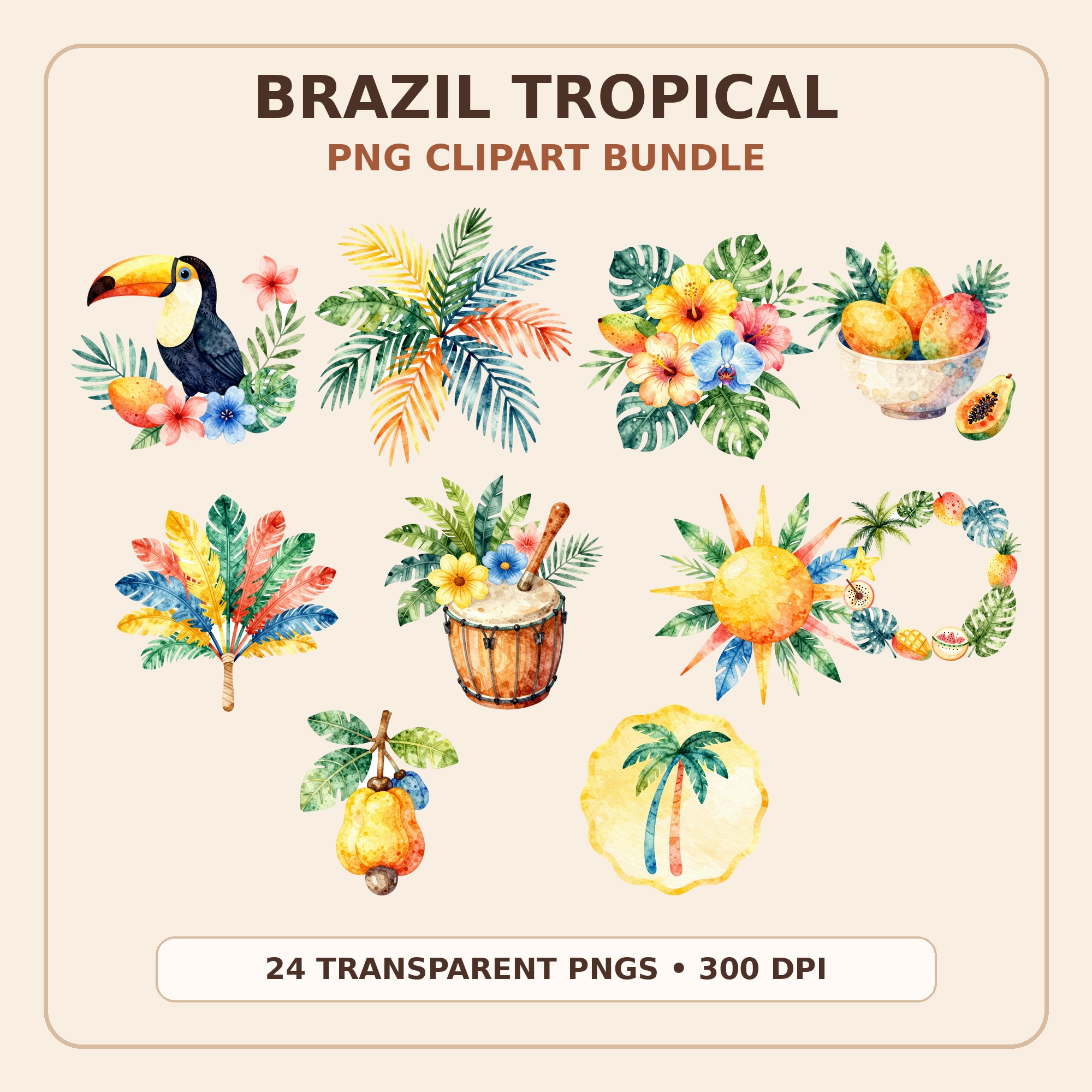 Brazil Tropical Festival Clipart Bundle