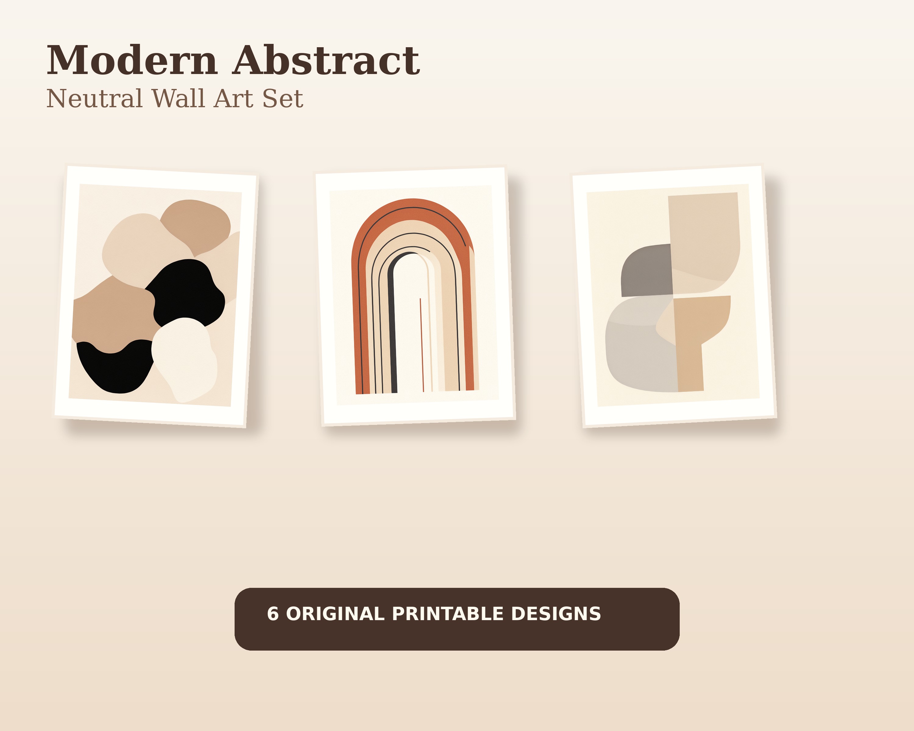 Modern Abstract Neutral Wall Art Set preview