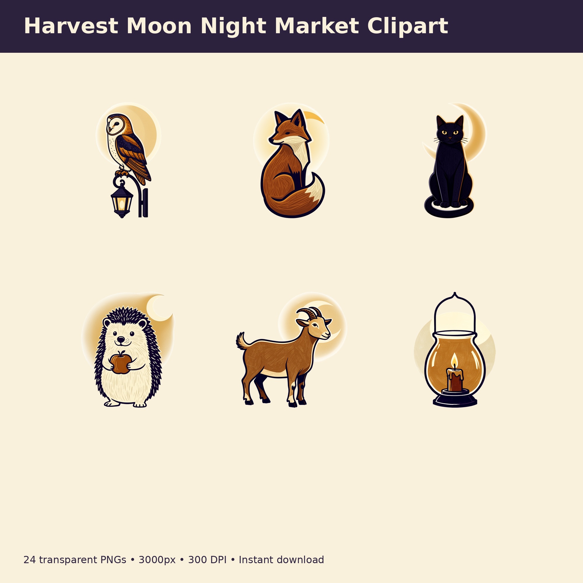 Harvest Moon Night Market Clipart preview