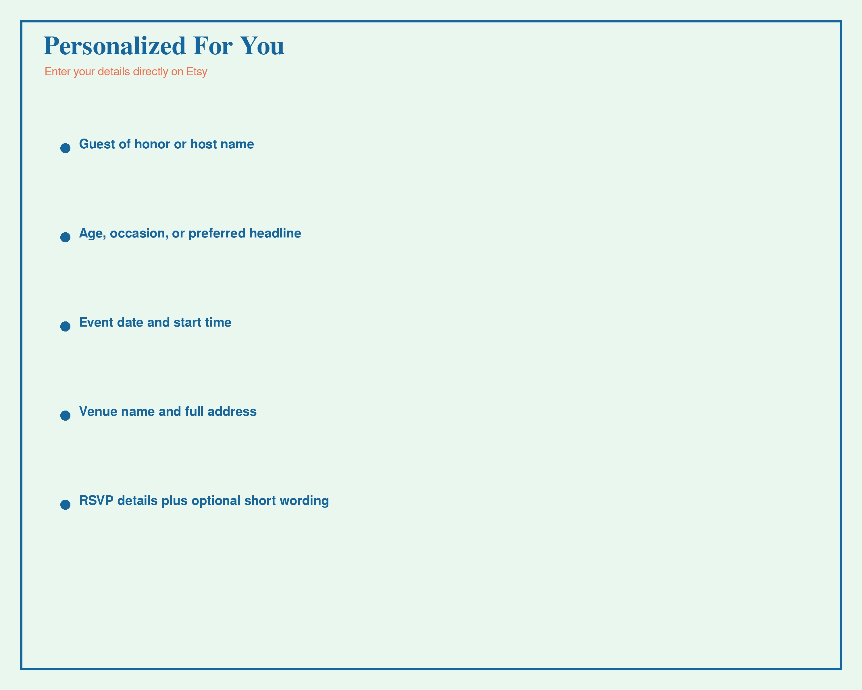 2 personalization fields