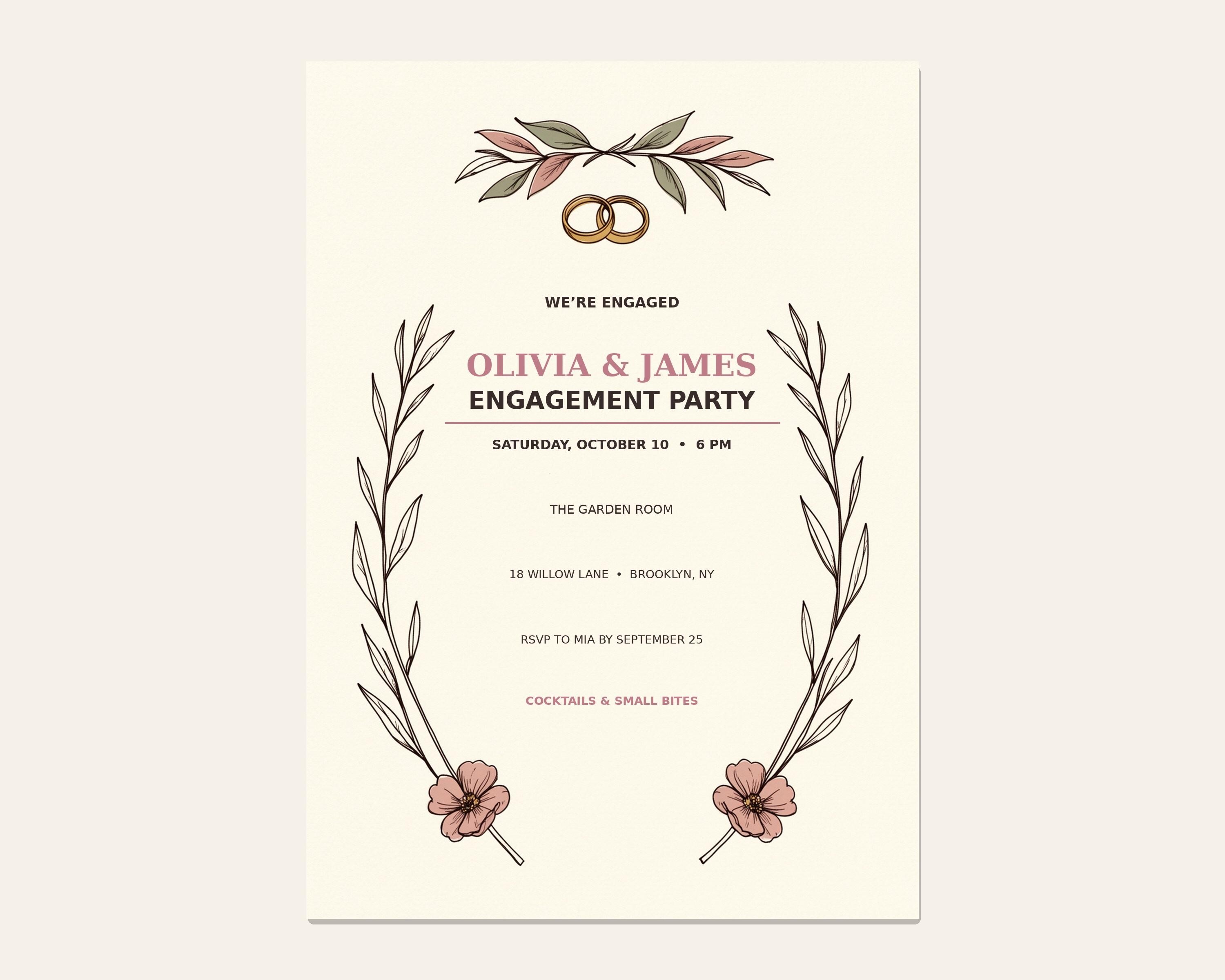 Personalized Engagement Party Invitation preview