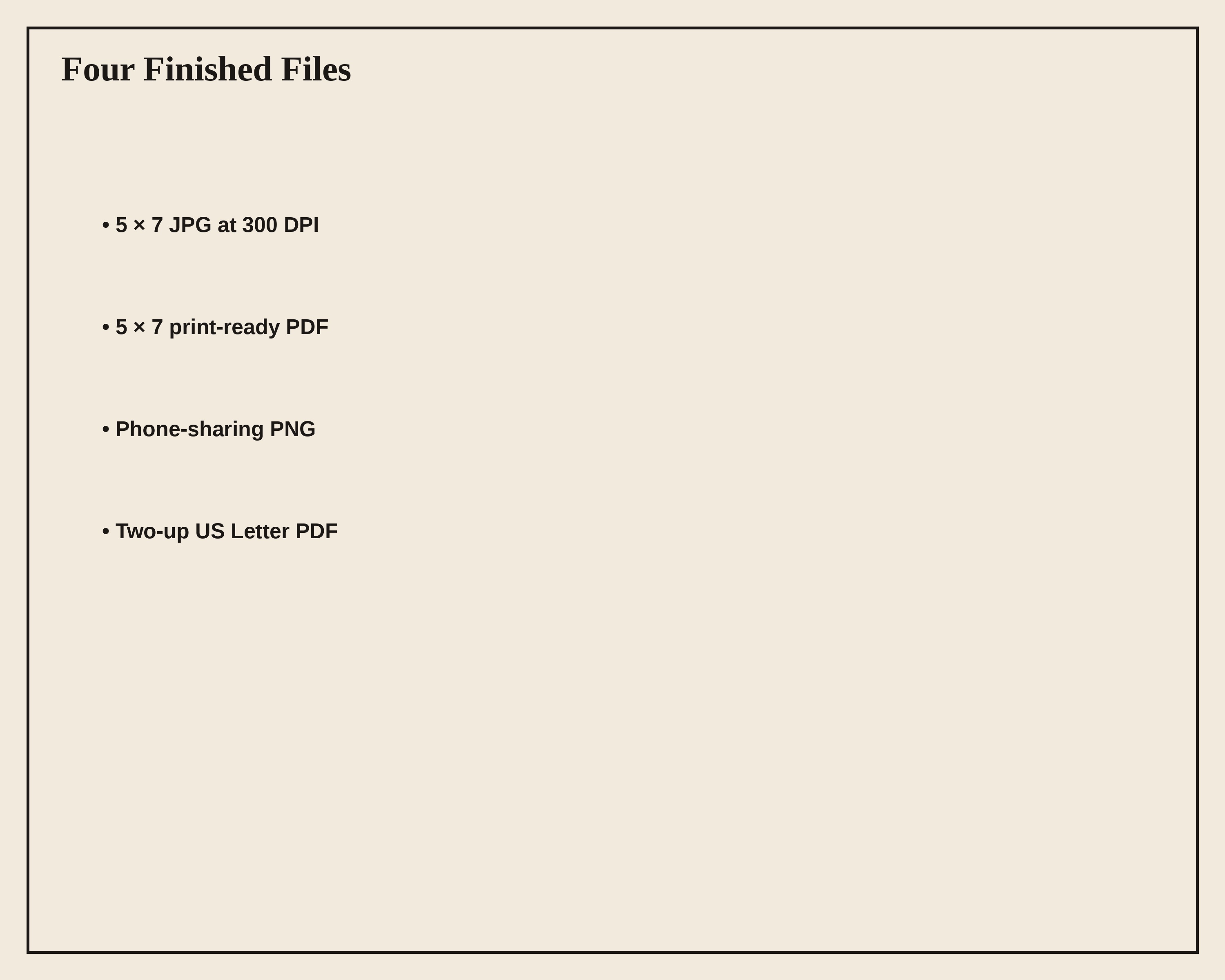 3 four finished files